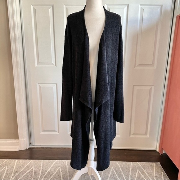 Barefoot Dreams Bamboo ChicLite Black Tunic Length Cardigan - Picture 1 of 8